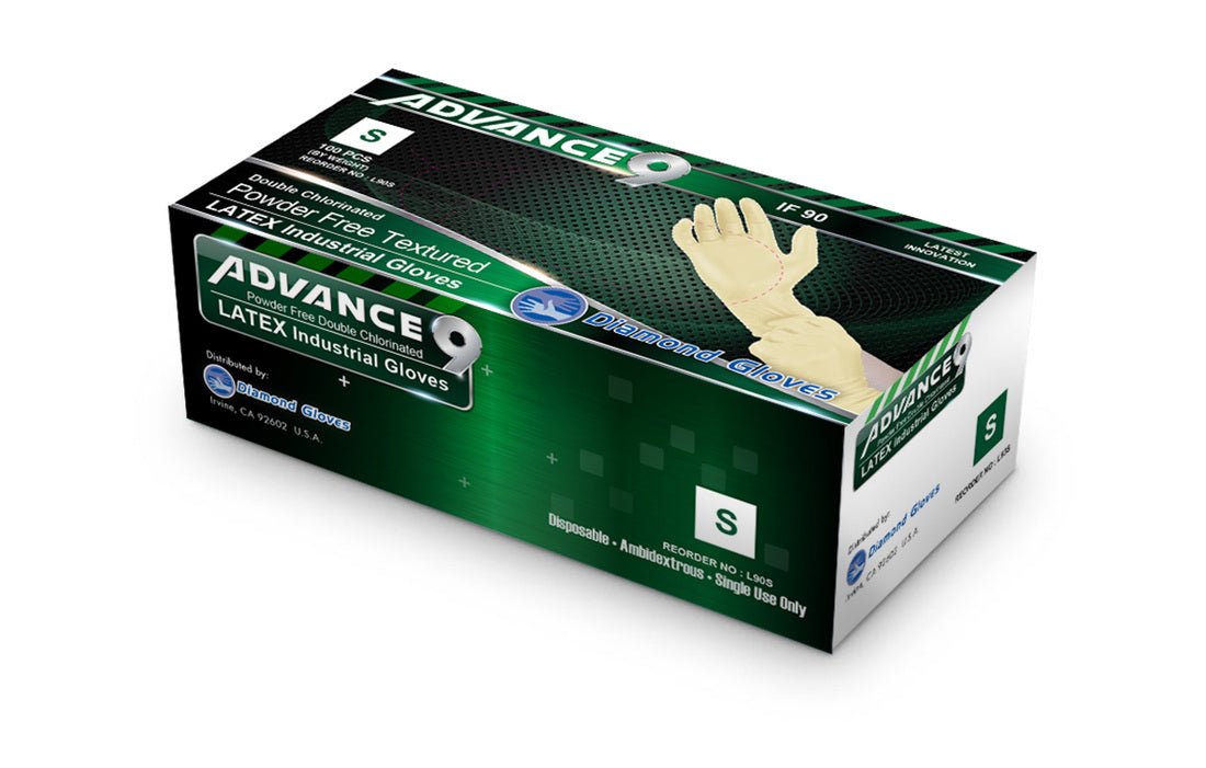 Diamond 8 mil 8.5g Latex Gloves, 12'' Long Cuff, Case of 1000 (IF90), Case of 1000