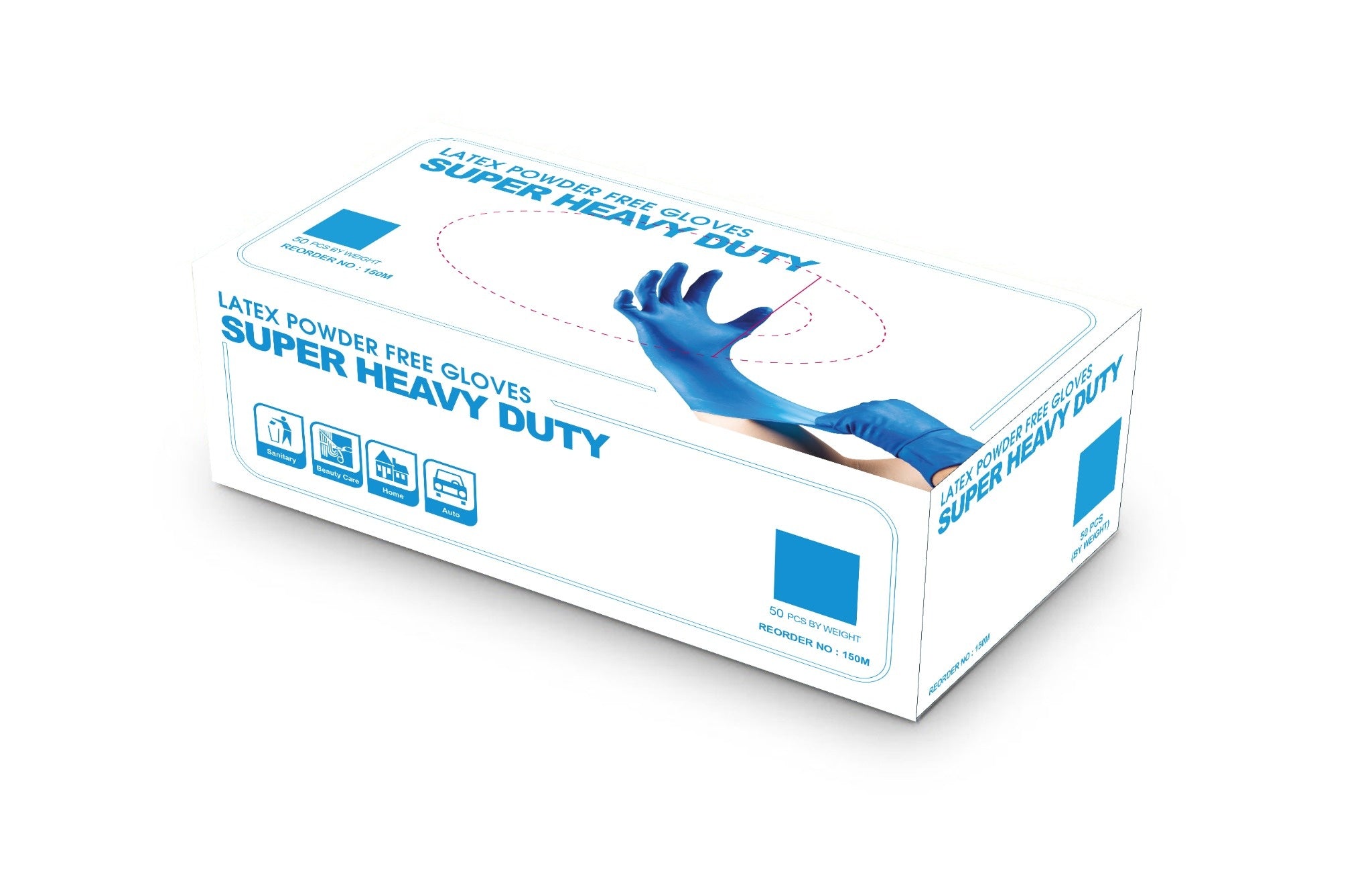 Diamond 15 mil Heavy Duty Blue Latex Powder-Free Disposable Gloves, Case of 500 Wholesale (IF150)