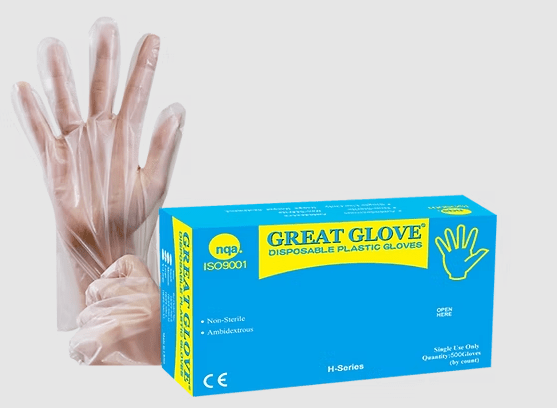 Great Glove Clear Poly Gloves, Case of 10000 (HP500)