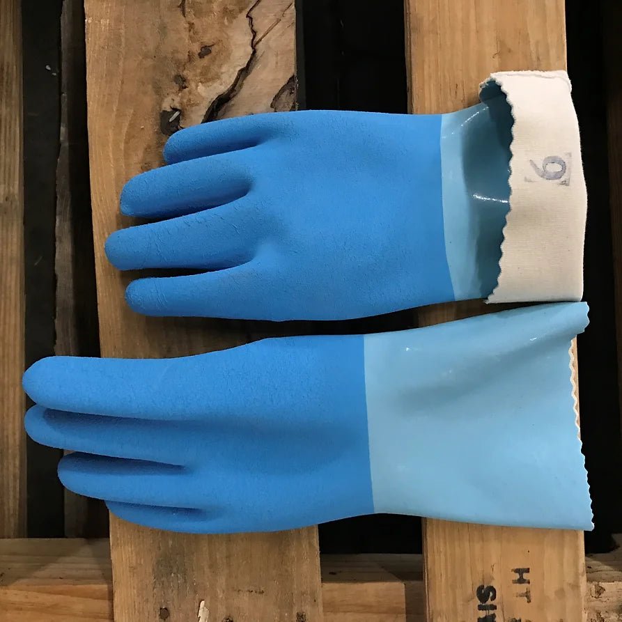 HUSKY - Natural Rubber Latex Gauntlet with Cotton Interlock Liner, case of 110 pairs (220 gloves)