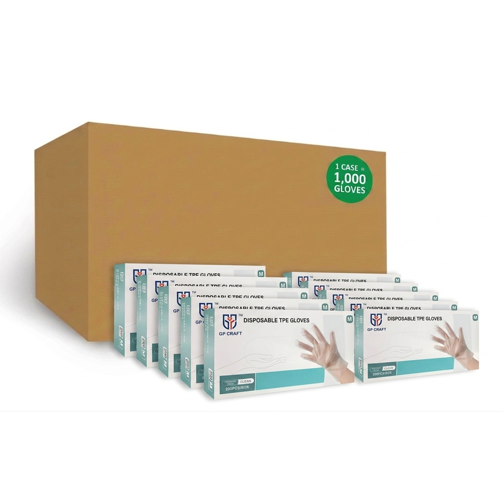 GP Craft TPE Disposable Hybrid Poly Clear Gloves, Case of 2000 Wholesale, Latex-Free, Powder-Free (GP-TPE)