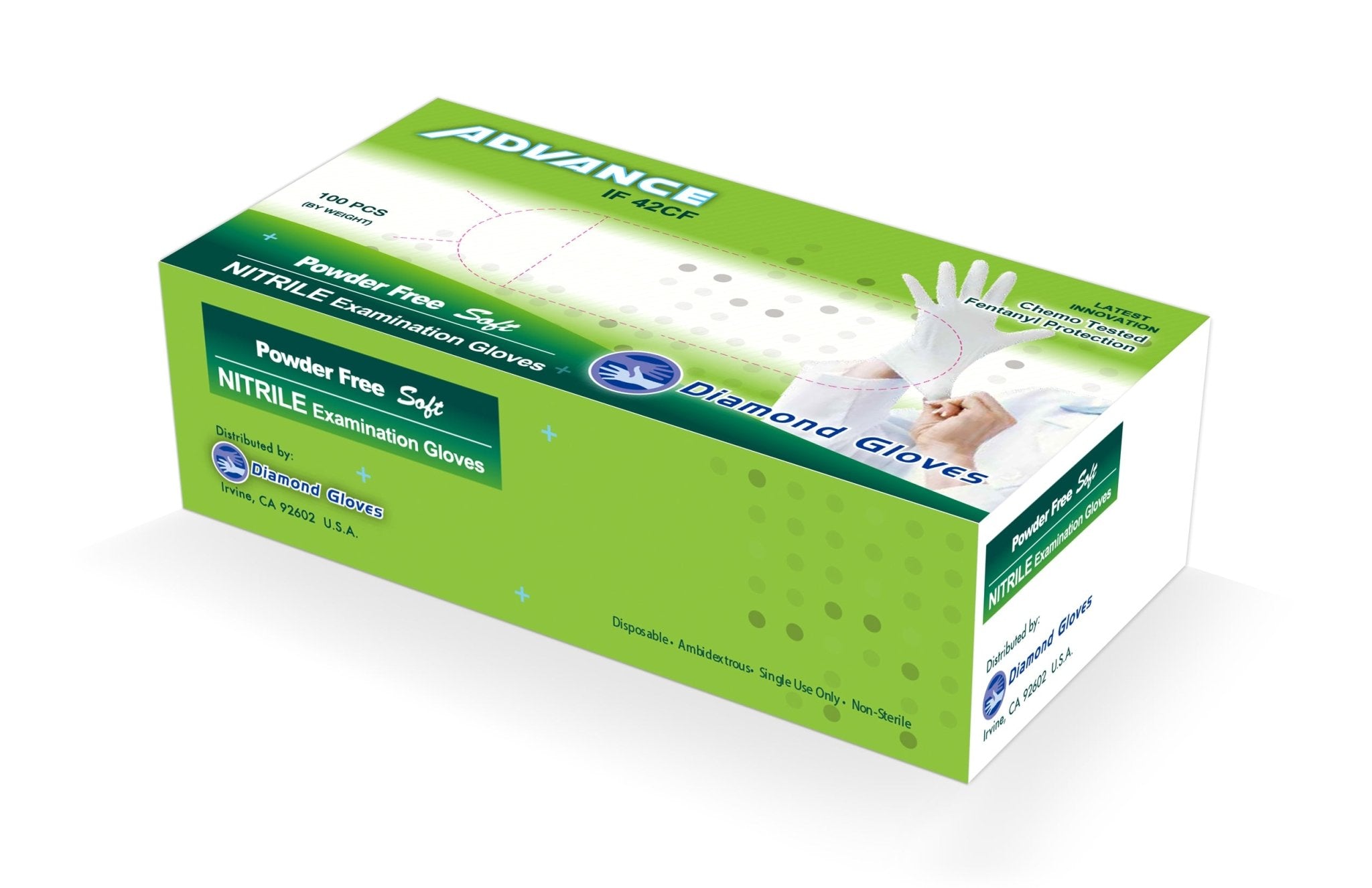 Diamond White 4 mil Nitrile Exam Gloves, Case of 1000 (IF42CF)