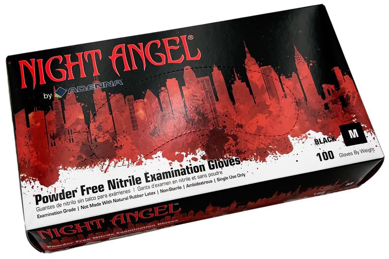 Adenna Night Angel 4 mil Black Nitrile Gloves, Powder-Free, Case of 1000