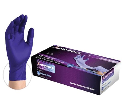 Diamond Blue 8 mil Nitrile Exam Disposable Gloves, 12" Long Cuff, Case of 500 (IF80)