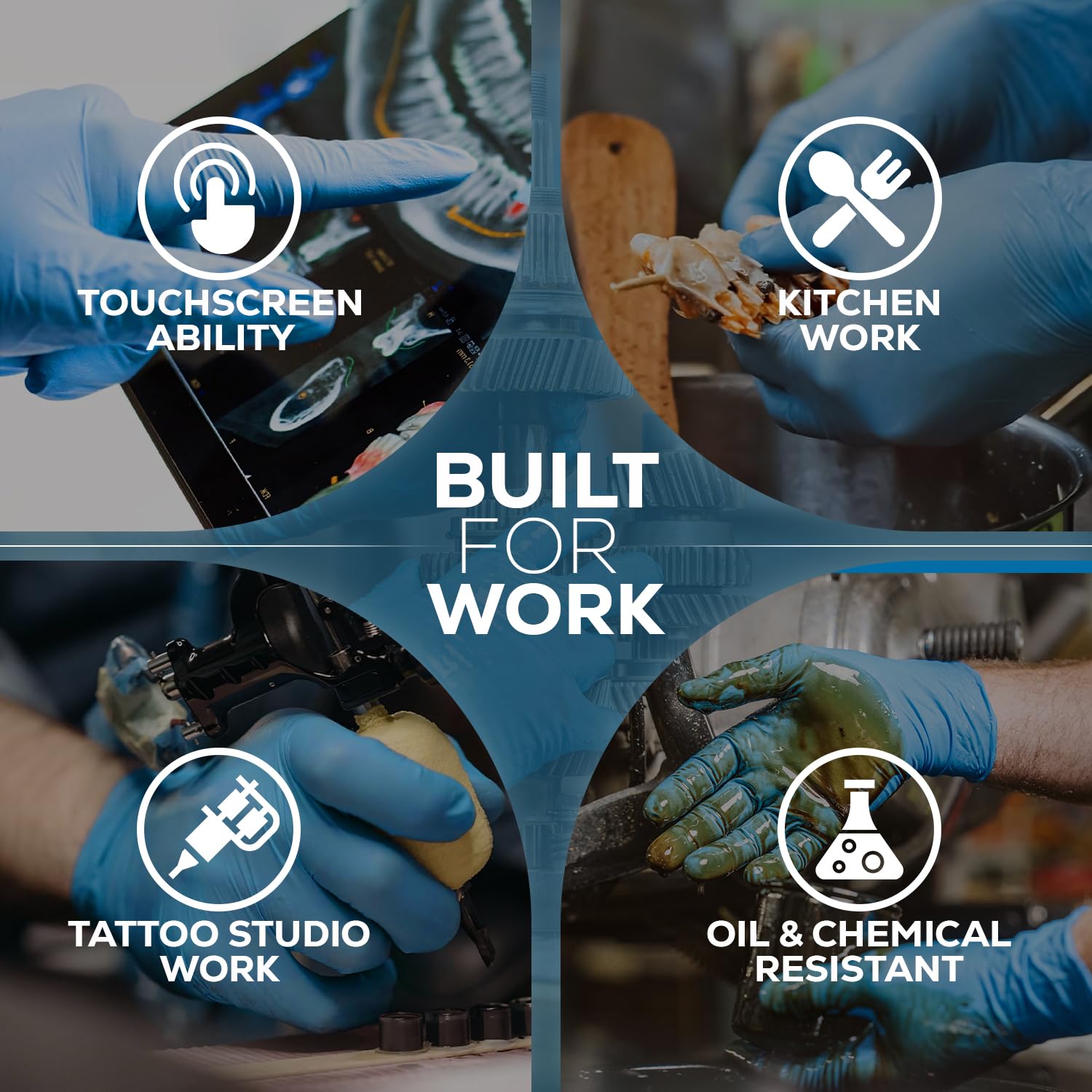 First Glove Volt 6 mil Blue Nitrile Exam Disposable Gloves, Powder Free, Case of 1000