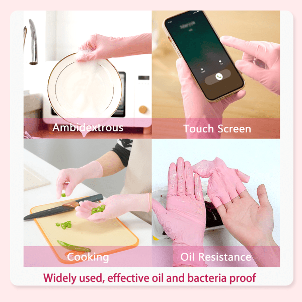 GP Craft 3.5 mil Pink Nitrile Exam Disposable Gloves, Powder Free, Case of 1000 (GP35P)
