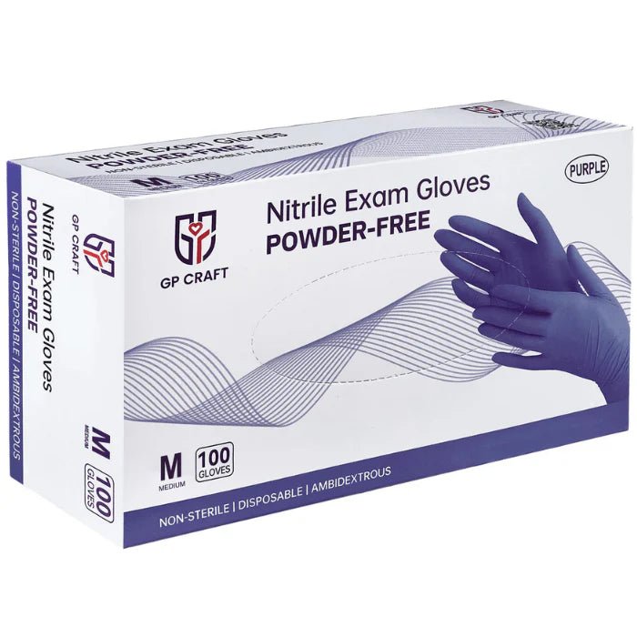 GP Craft 3.5 mil Purple Nitrile Exam Gloves, Powder Free, Case of 1000 (GP30)