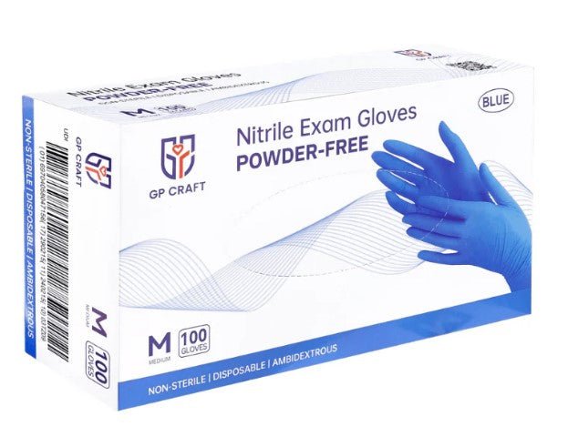 GP Craft 3.5 mil Blue Nitrile Exam Gloves, Powder Free, Case of 1000 (GP32)