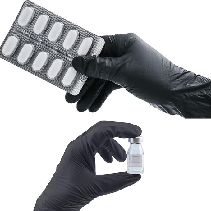 GP Craft 5.5 mil Black Nitrile Exam Gloves, Fentanyl Resistant, Powder Free, Case of 1000 (GP51)