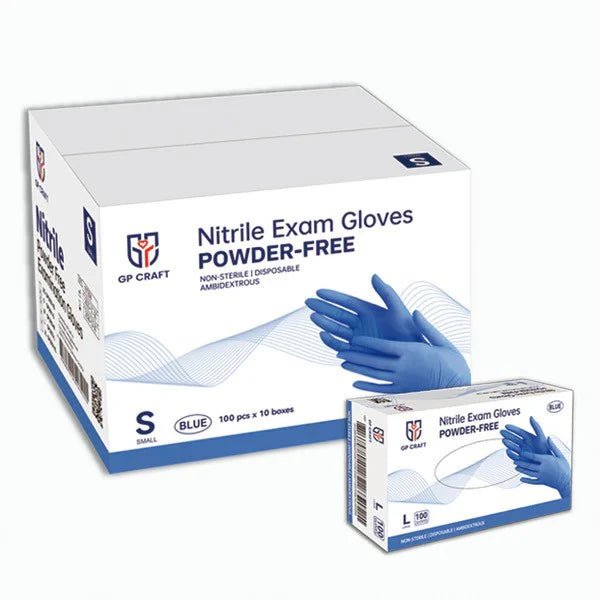 GP Craft 3.5 mil Blue Nitrile Exam Gloves, Powder Free, Case of 1000 (GP32)