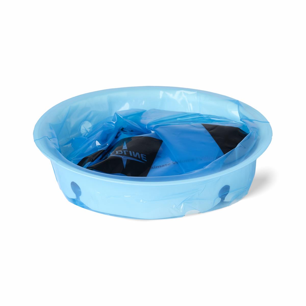 Medline Emesis Bag with Rigid Plastic Ring, Graduated, LDPE, Blue Color, pack of 144