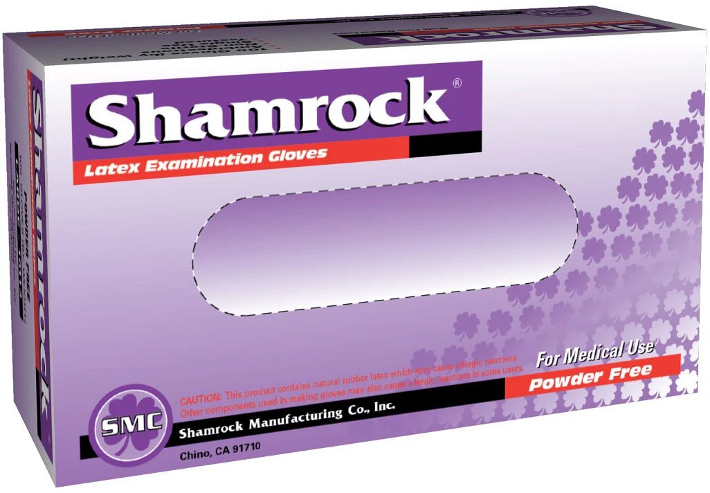 Shamrock 5 mil Latex Exam Glove, Case of 1000, Powder-Free, Full Textured, Disposable, Medical & Food Safe