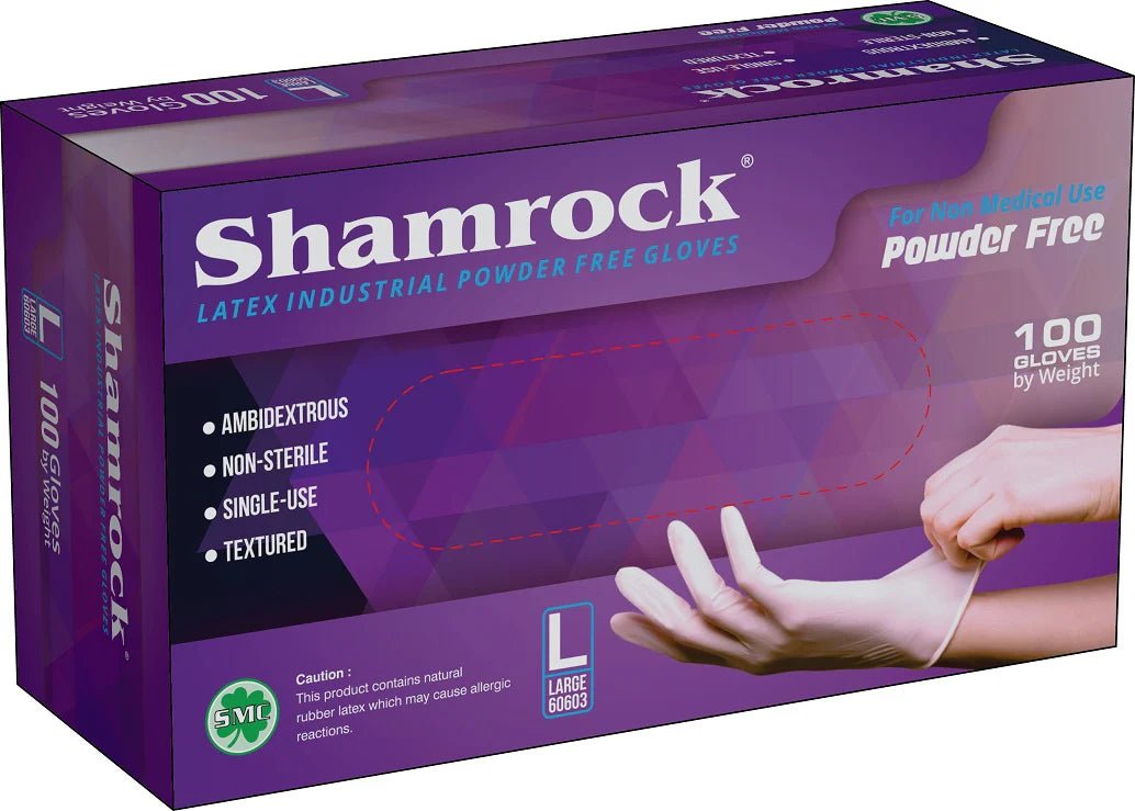 Shamrock 6 mil Latex Examination Disposable Glove, Case of 1000 (60600)