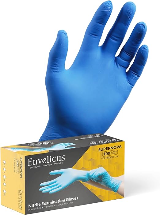 Supernova Blue 4 mil Nitrile Exam Glove, Case of 1000 (SPN4)