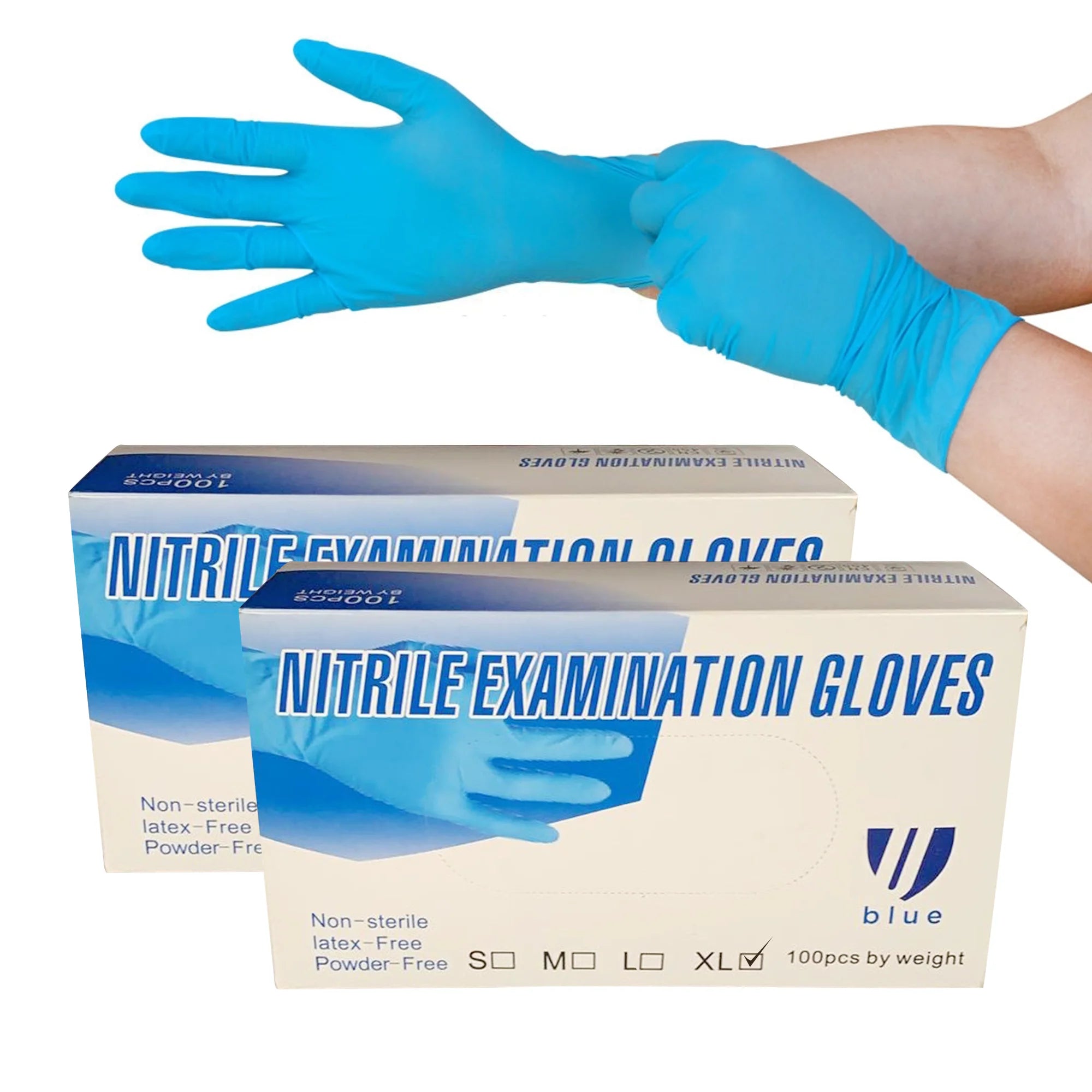 UBlue 4 mil Nitrile Exam Gloves, Powder Free, Case of 1000 (UBN4)