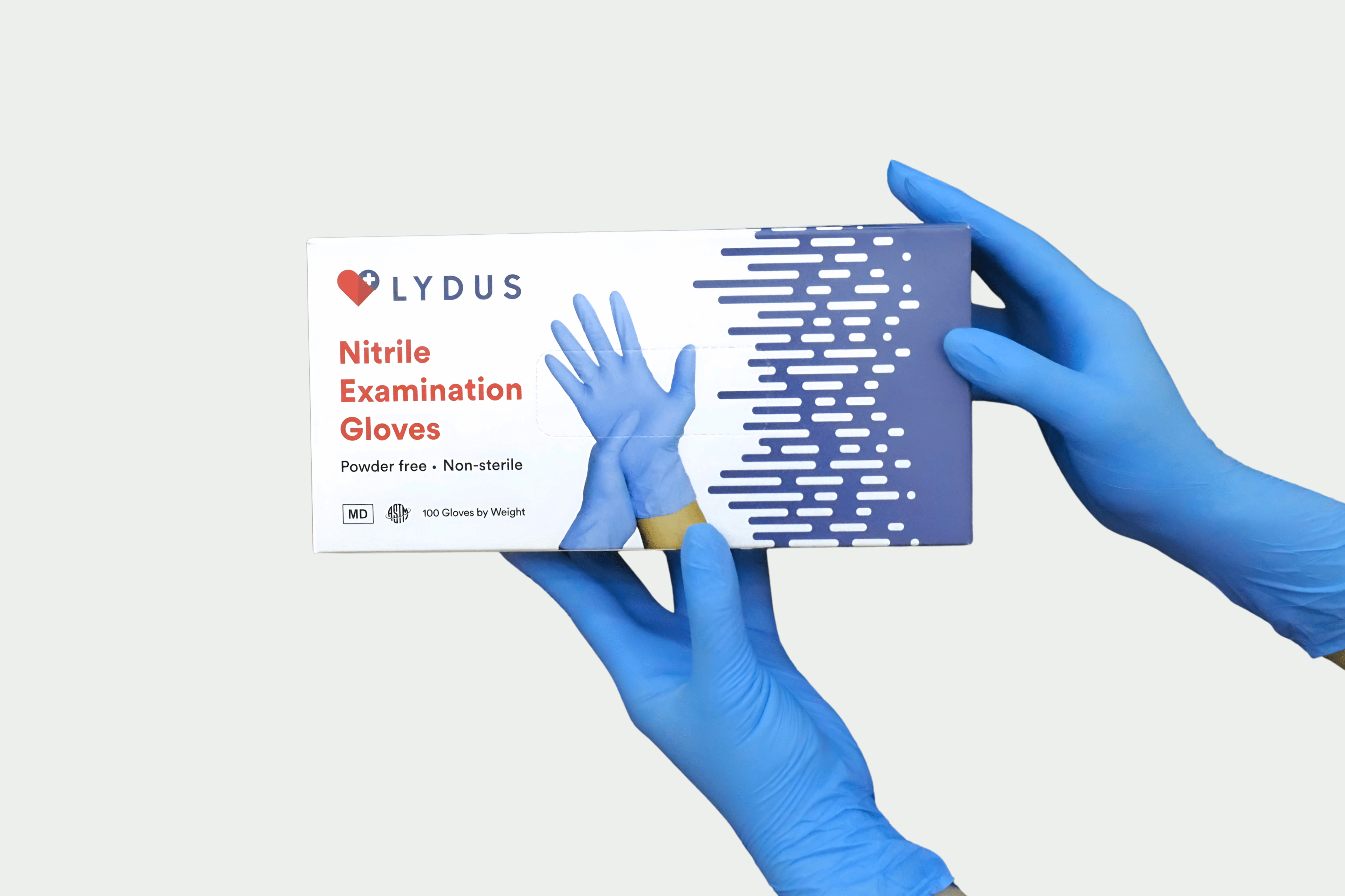Lydus 5mil Blue Nitrile Examination Gloves (LBN5), case of 1000 (ASTM D6319, FDA 510k)