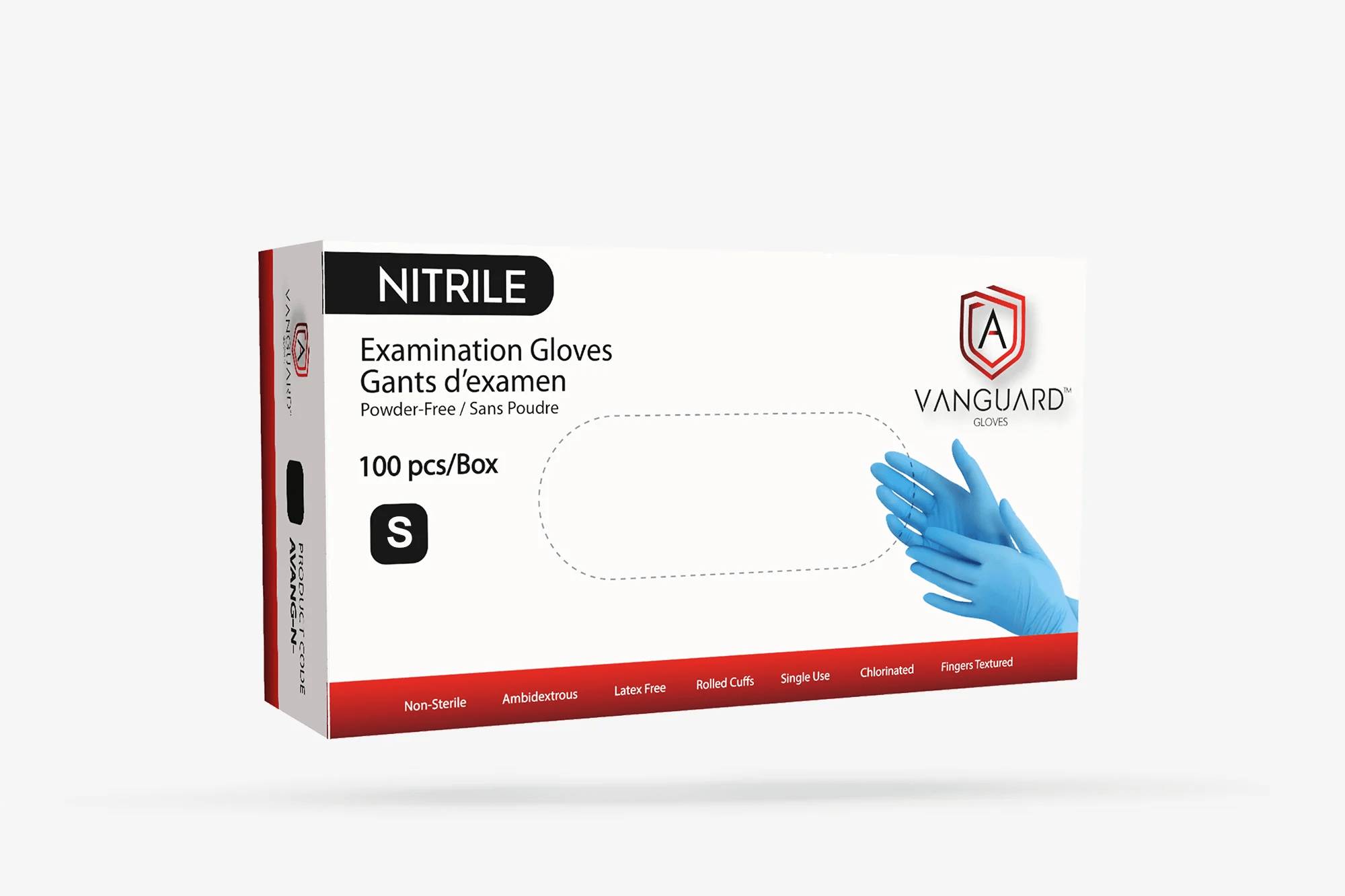 Vanguard Blue Nitrile Exam Gloves, Powder-Free (case of 1000)