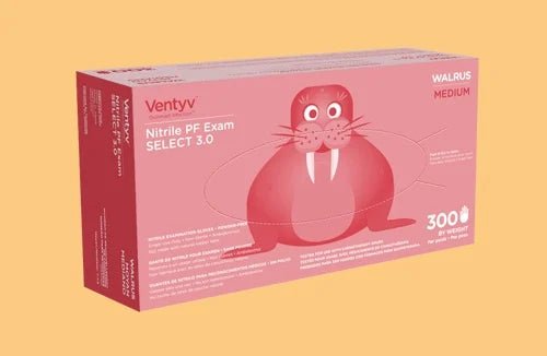 Ventyv Walrus 3mil Cobalt Blue Nitrile Exam Gloves, Powder-Free, case of 3000