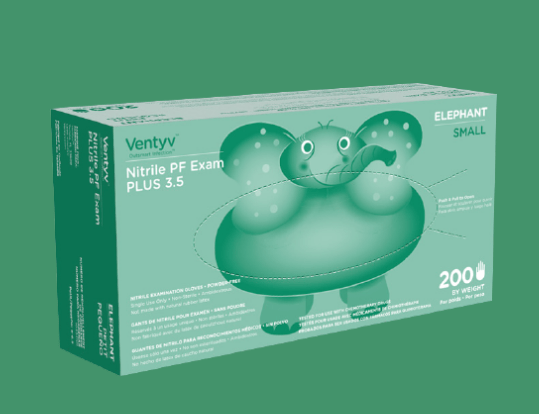 Ventyv Elephant 4 mil Violet Blue Nitrile Exam Gloves, Powder Free (CHEMO TESTED), case of 2000