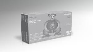 Ventyv Kangaroo 5 mil Blue Nitrile Exam Gloves, Powder Free (CHEMO TESTED), case of 2000