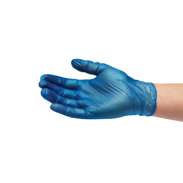 Diamond Blue Vinyl Industrial Powder-Free  Gloves, Case of 1000 (IF46)