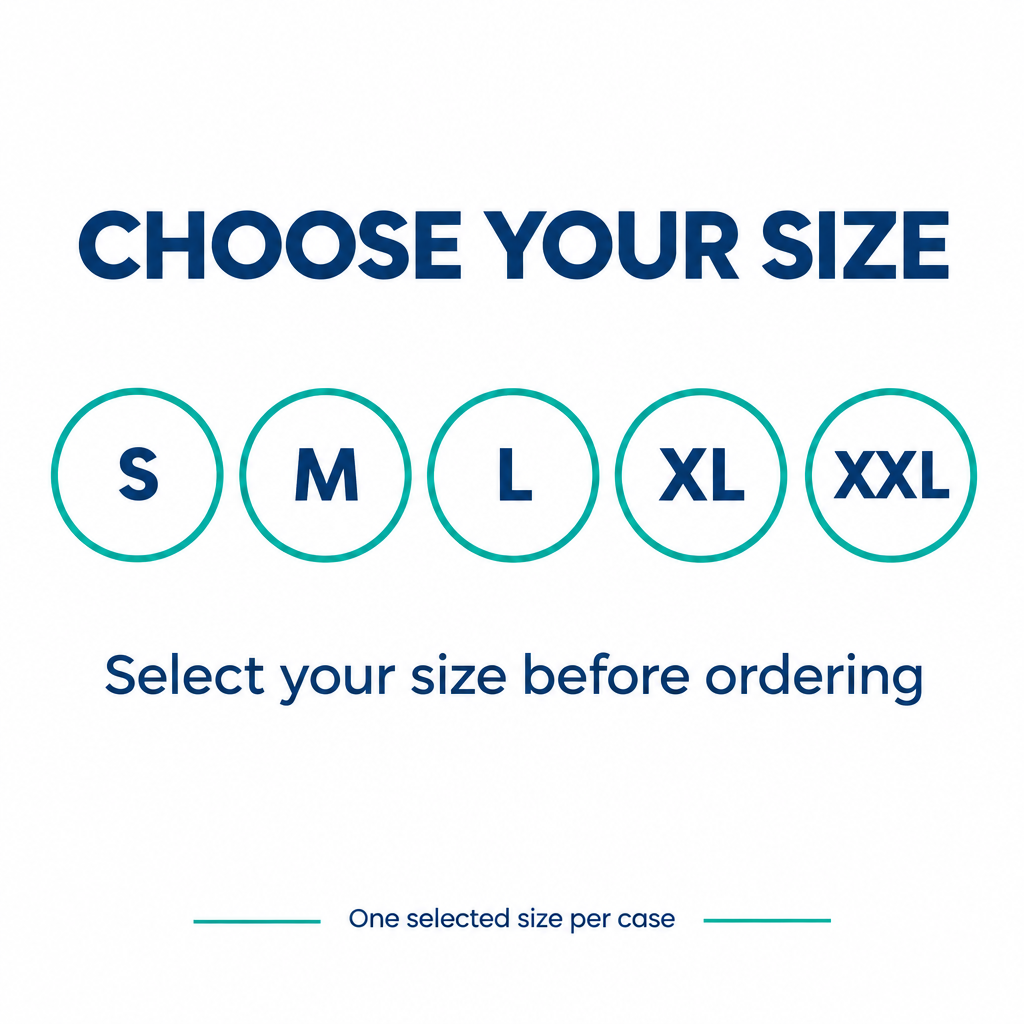 Select one glove size per case: S, M, L, XL or XXL