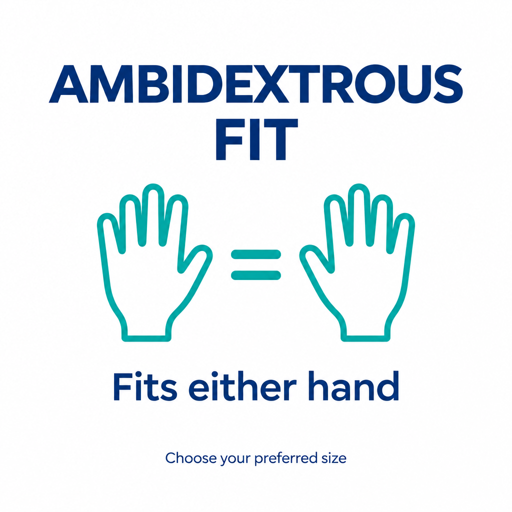 Ambidextrous gloves fit either hand