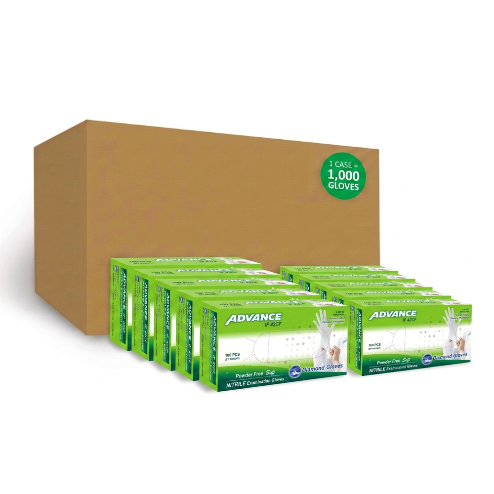 Diamond White 4 mil Nitrile Exam Disposable Gloves, Case of 1000 Wholesale (IF42CF)