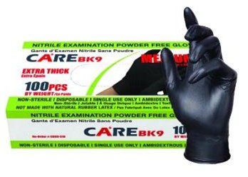 CARE 6 Mil Black Nitrile Examination Gloves