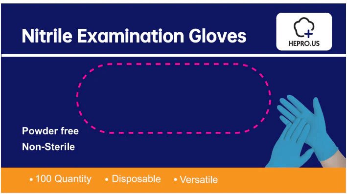 Hepro 4 mil Nitrile Exam Gloves, Powder Free, Case of 1000 (HEP4)